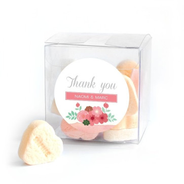 Candy Cube huwelijksbedankje Pastel Flowers