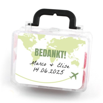 Mini Suitcase huwelijksbedankje Around the World