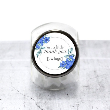 Candy Jar zakelijk bedankje - Blue Flowers