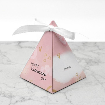 Piramidedoosje zakelijk bedankje - Pink Valentine