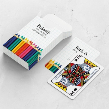 gepersonaliseerde speelkaarten zakelijk potlood kaarten en doosje