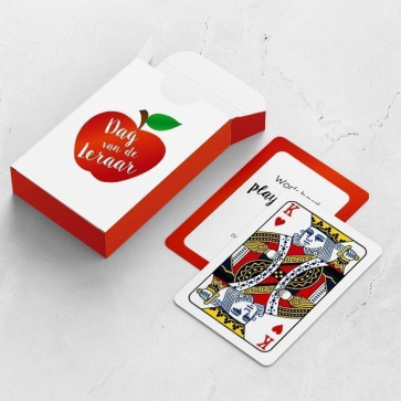 gepersonaliseerde speelkaarten zakelijk appel kaarten en doosje