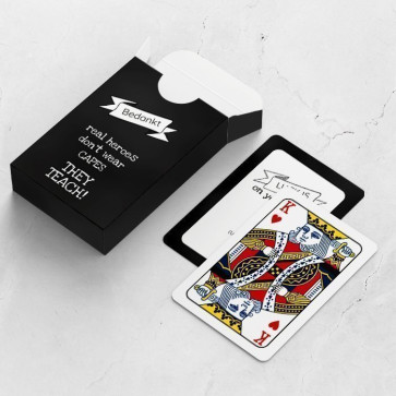 gepersonaliseerde speelkaarten zakelijk krijt kaarten en doosje