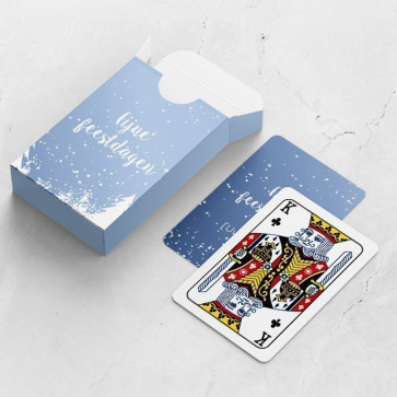 gepersonaliseerde speelkaarten zakelijk sneeuw kaarten en doosje