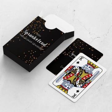 gepersonaliseerde speelkaarten zakelijk sterretjes kaarten en doosje