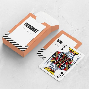 gepersonaliseerde speelkaarten zakelijk oblique doosje en kaarten