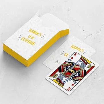 gepersonaliseerde speelkaarten zakelijk scribble kaarten en doosje