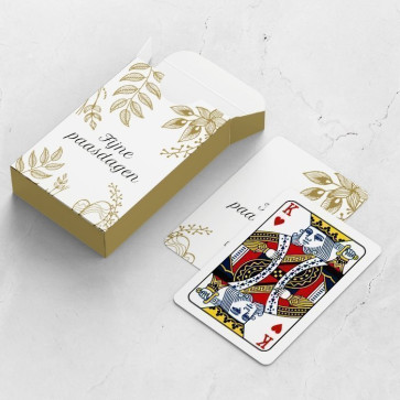 gepersonaliseerde speelkaarten zakelijk golden easter kaarten en doosje