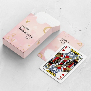 gepersonaliseerde speelkaarten zakelijk pink valentine kaarten en doosje