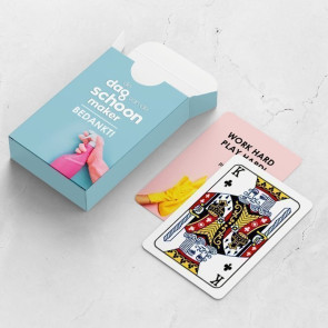 gepersonaliseerde speelkaarten zakelijk brandschoon kaarten en doosje